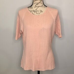 Vintage 100% silk Jacqueline Ferrar short sleeve sweater LP